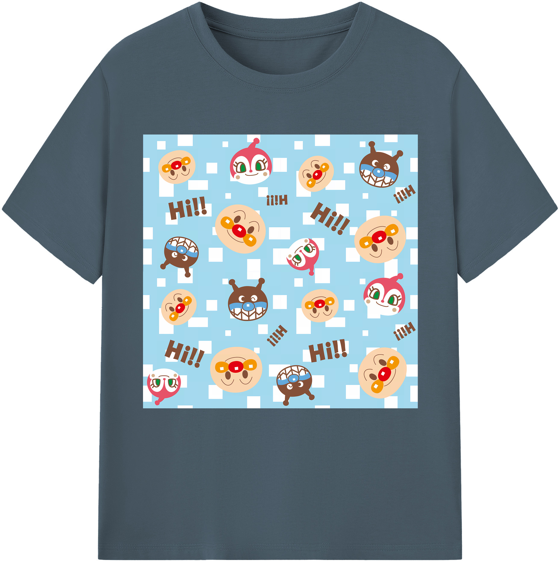 （画像用） アンパンマン Anpanman 綿100％半袖Tシャツ（フロントプリント）